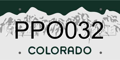 PPO032 Colorado License Plate