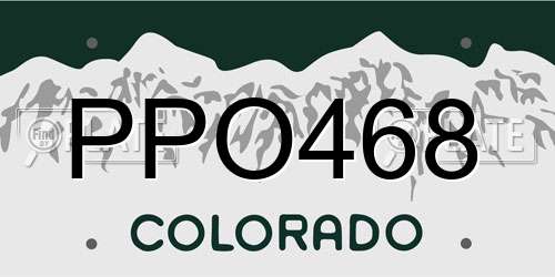 PPO468 Colorado License Plate
