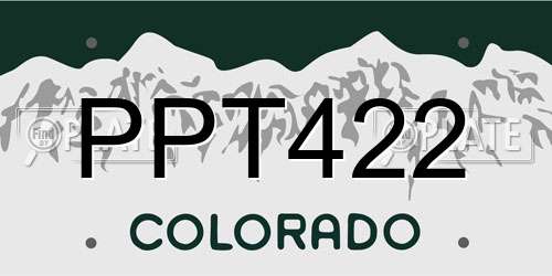 PPT422 Colorado License Plate
