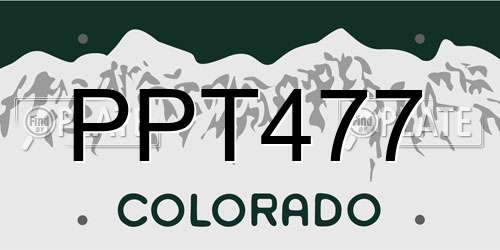 PPT477 Colorado License Plate