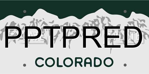 PPTPRED Colorado License Plate