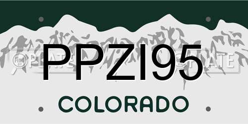 PPZI95 Colorado License Plate