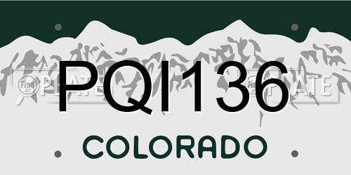 PQI136 Colorado License Plate