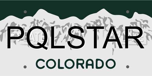 PQLSTAR Colorado License Plate