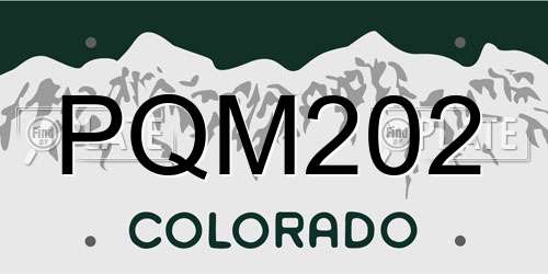 PQM202 Colorado License Plate