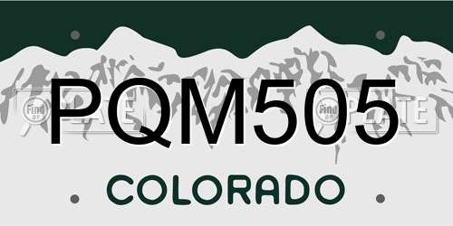 PQM505 Colorado License Plate