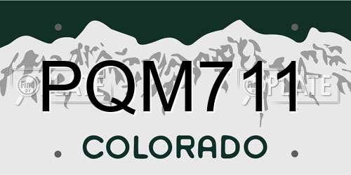 PQM711 Colorado License Plate