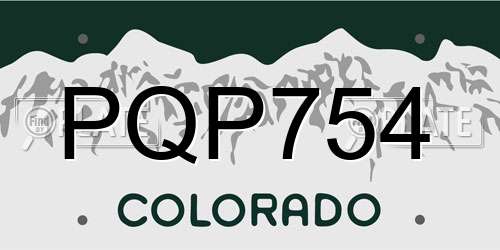 PQP754 Colorado License Plate