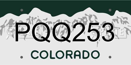 PQQ253 Colorado License Plate