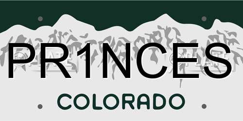 PR1NCES Colorado License Plate