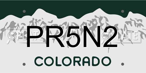 PR5N2 Colorado License Plate