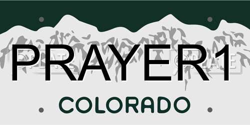 PRAYER1 Colorado License Plate