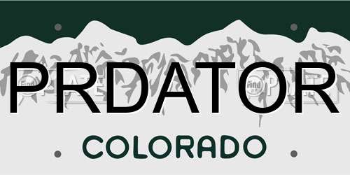 PRDATOR Colorado License Plate