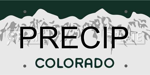 PRECIP Colorado License Plate