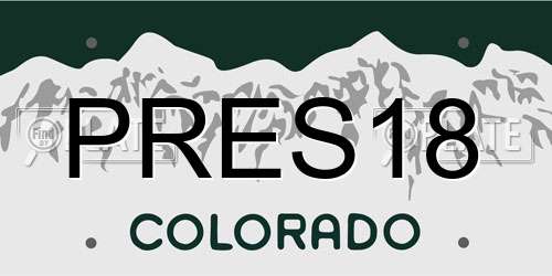 PRES18 Colorado License Plate