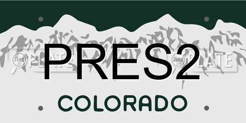 PRES2 Colorado License Plate