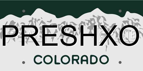 PRESHXO Colorado License Plate
