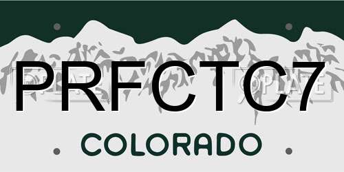 PRFCTC7 Colorado License Plate