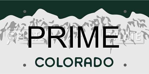 PRIME Colorado License Plate