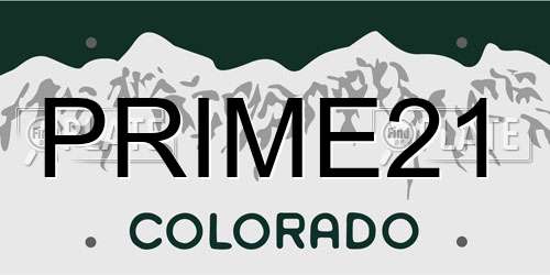 PRIME21 Colorado License Plate