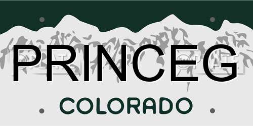 PRINCEG Colorado License Plate