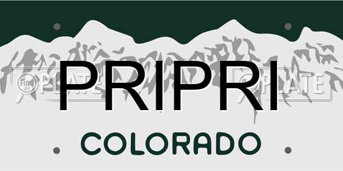 PRIPRI Colorado License Plate