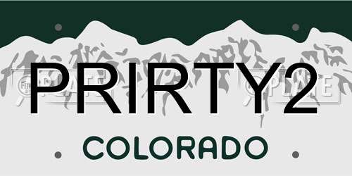 PRIRTY2 Colorado License Plate