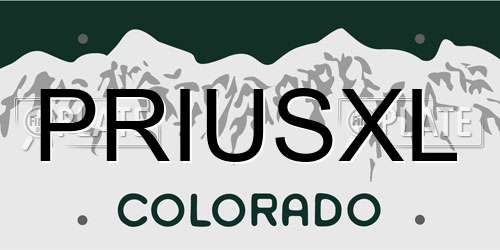 PRIUSXL Colorado License Plate