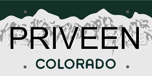 PRIVEEN Colorado License Plate