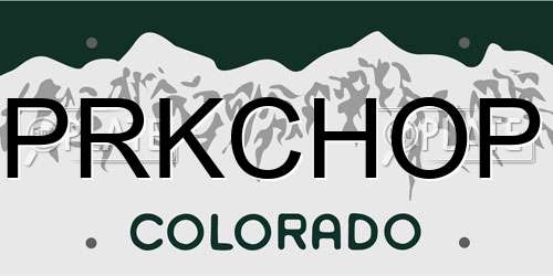 PRKCHOP Colorado License Plate
