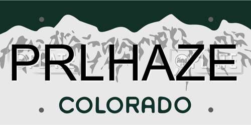 PRLHAZE Colorado License Plate