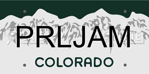 PRLJAM Colorado License Plate