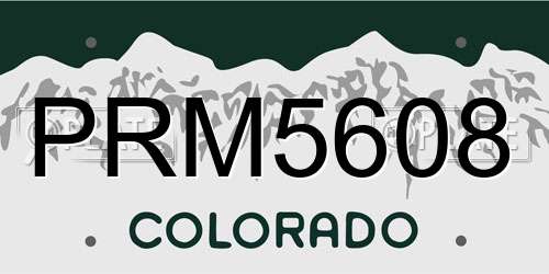 PRM5608 Colorado License Plate