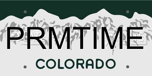 PRMTIME Colorado License Plate