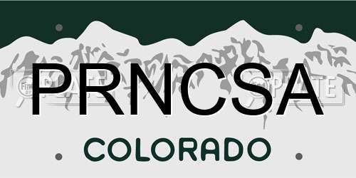 PRNCSA Colorado License Plate
