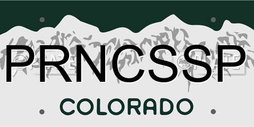PRNCSSP Colorado License Plate