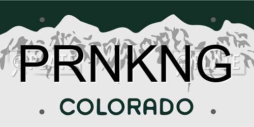 PRNKNG Colorado License Plate