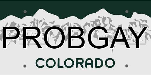 PROBGAY Colorado License Plate