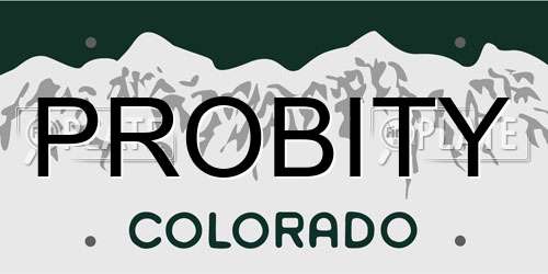 PROBITY Colorado License Plate