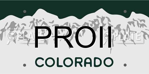 PROII Colorado License Plate