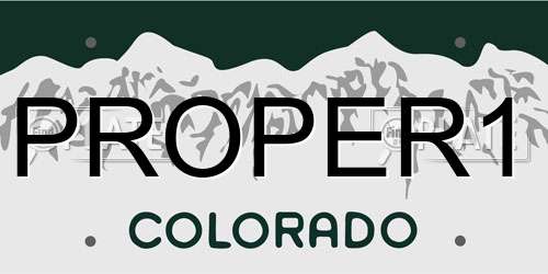 PROPER1 Colorado License Plate