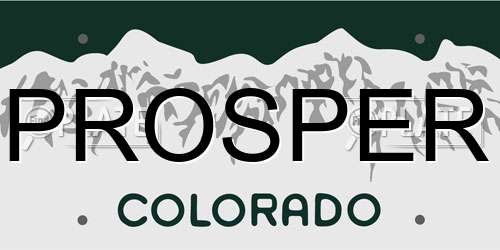PROSPER Colorado License Plate