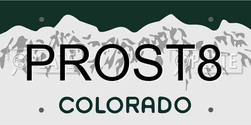 PROST8 Colorado License Plate