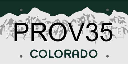 PROV35 Colorado License Plate