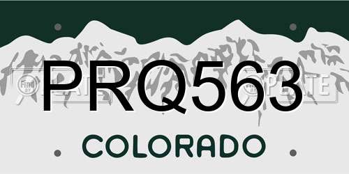 PRQ563 Colorado License Plate