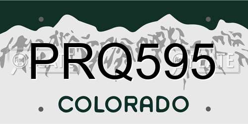 PRQ595 Colorado License Plate