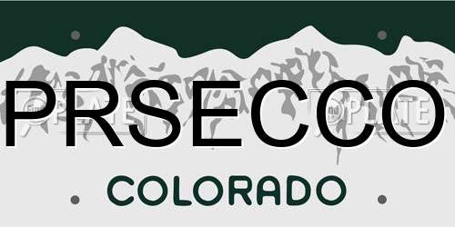 PRSECCO Colorado License Plate