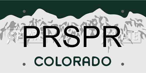PRSPR Colorado License Plate