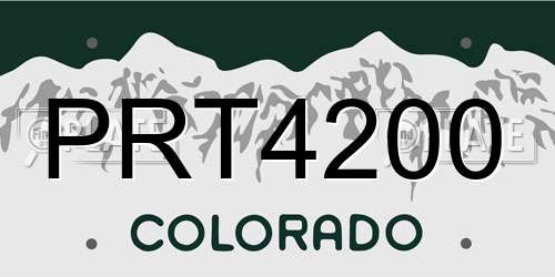 PRT4200 Colorado License Plate