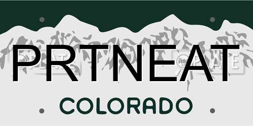PRTNEAT Colorado License Plate